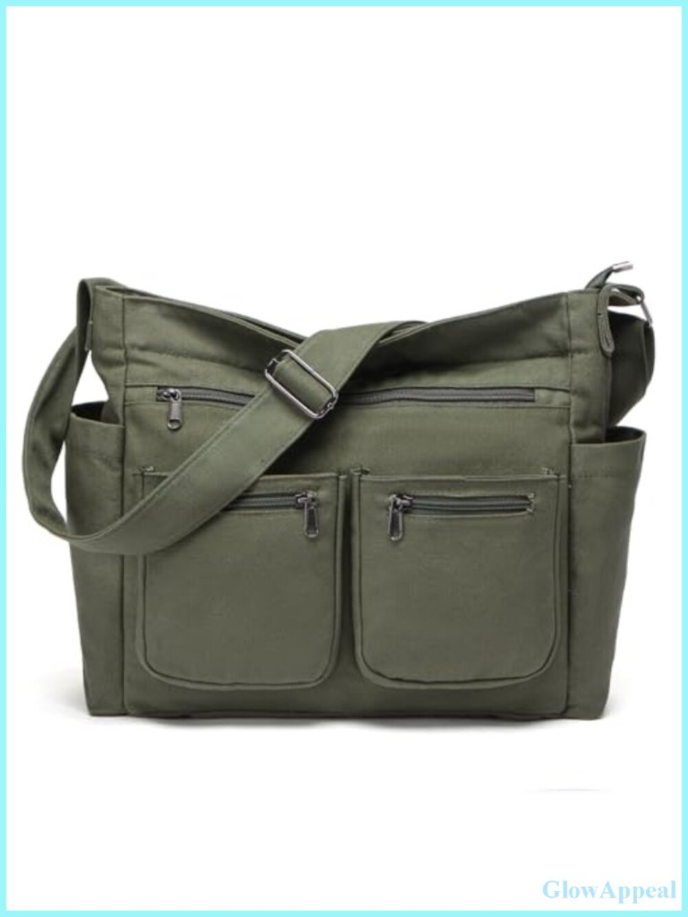 Large Canvas Tote Crossbody Shoulder Bag for Work, Travel, Laptop Purse